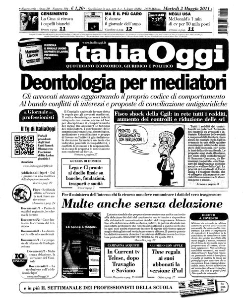 Italia oggi : quotidiano di economia finanza e politica